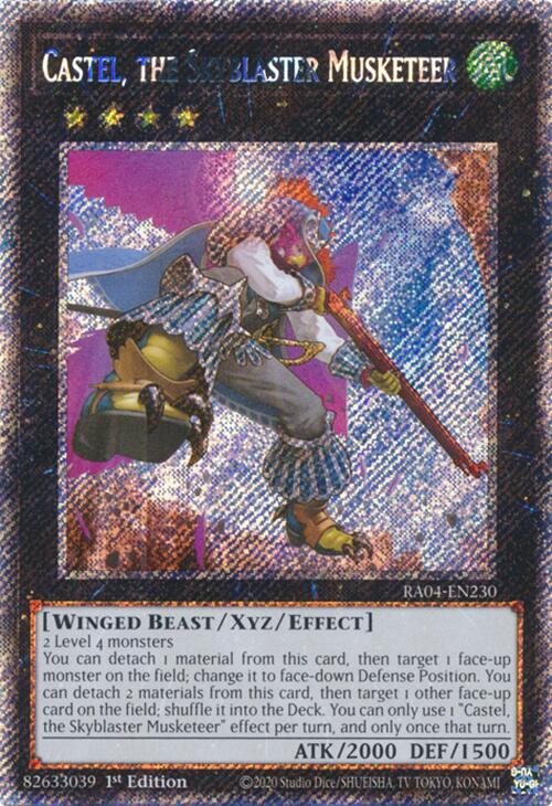 Castel, the Skyblaster Musketeer [RA04-EN230] Platinum Secret Rare | Fandemonia Ltd
