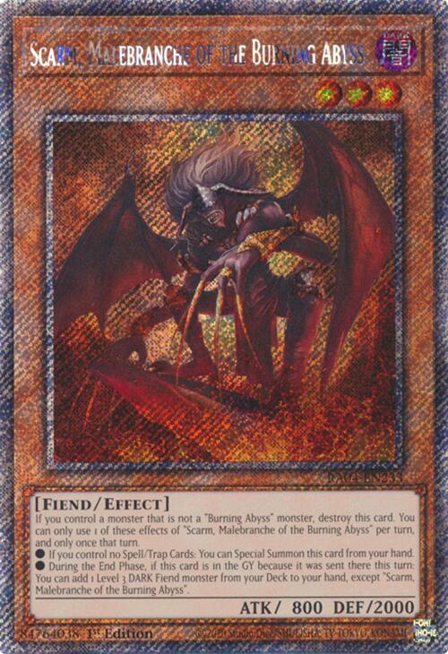 Scarm, Malebranche of the Burning Abyss [RA04-EN233] Platinum Secret Rare | Fandemonia Ltd