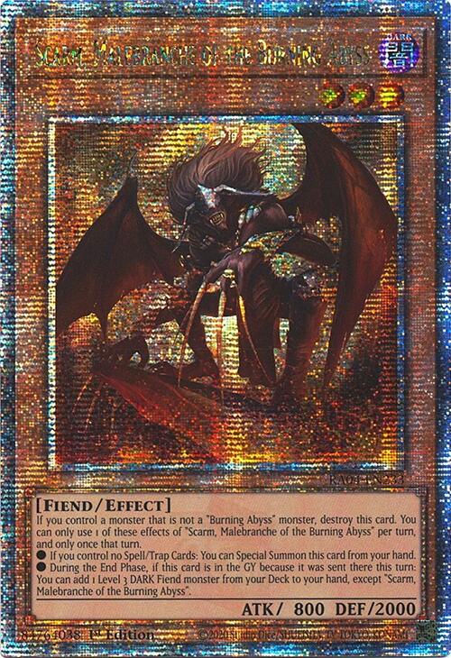 Scarm, Malebranche of the Burning Abyss [RA04-EN233] Quarter Century Secret Rare | Fandemonia Ltd