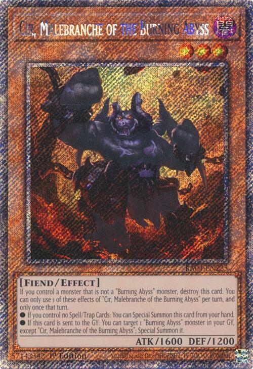 Cir, Malebranche of the Burning Abyss [RA04-EN235] Platinum Secret Rare | Fandemonia Ltd