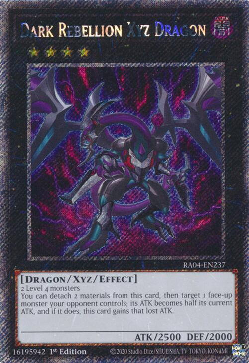 Dark Rebellion Xyz Dragon [RA04-EN237] Platinum Secret Rare | Fandemonia Ltd