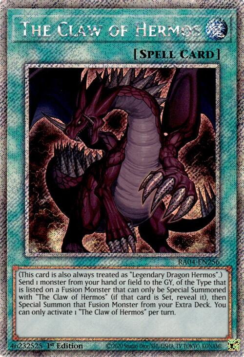 The Claw of Hermos [RA04-EN256] Platinum Secret Rare | Fandemonia Ltd