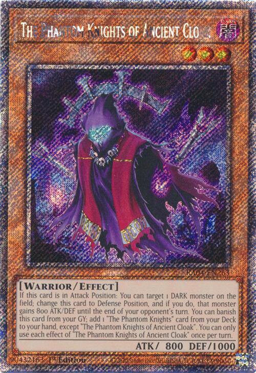 The Phantom Knights of Ancient Cloak [RA04-EN263] Platinum Secret Rare | Fandemonia Ltd