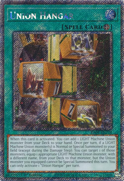 Union Hangar [RA04-EN270] Platinum Secret Rare | Fandemonia Ltd