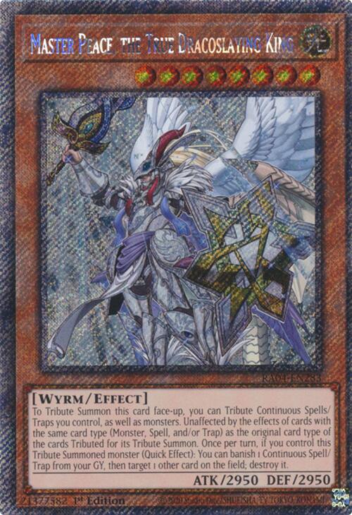 Master Peace, the True Dracoslaying King [RA04-EN283] Platinum Secret Rare | Fandemonia Ltd