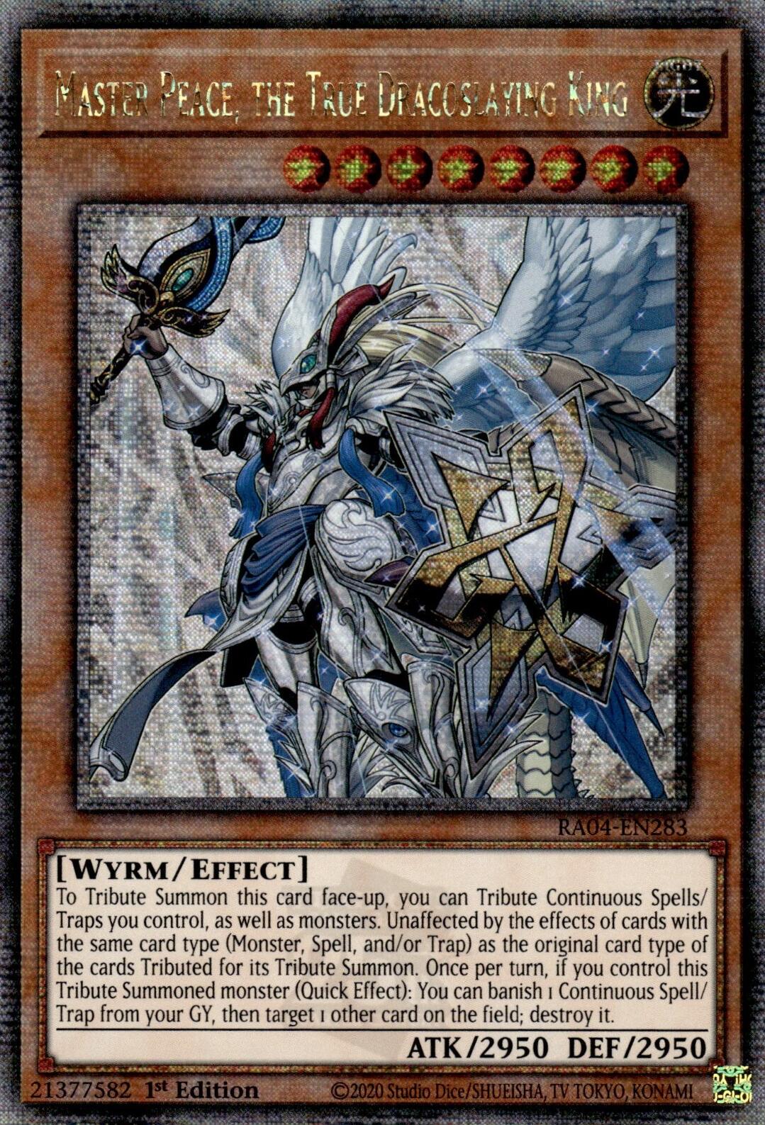 Master Peace, the True Dracoslaying King [RA04-EN283] Quarter Century Secret Rare | Fandemonia Ltd