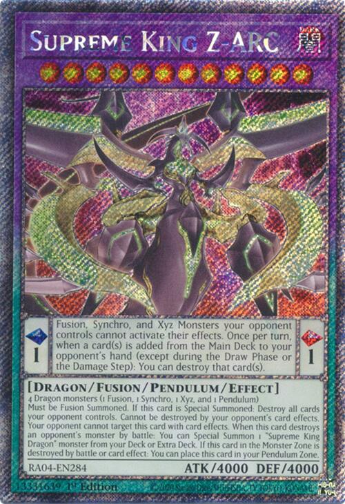 Supreme King Z-ARC [RA04-EN284] Platinum Secret Rare | Fandemonia Ltd