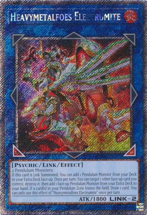 Heavymetalfoes Electrumite [RA04-EN292] Platinum Secret Rare | Fandemonia Ltd