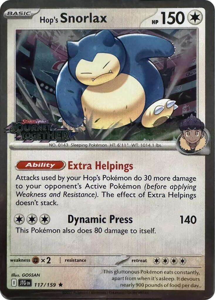 Hop's Snorlax (117/159) (Cosmos Holo) [Scarlet & Violet: Journey Together] | Fandemonia Ltd