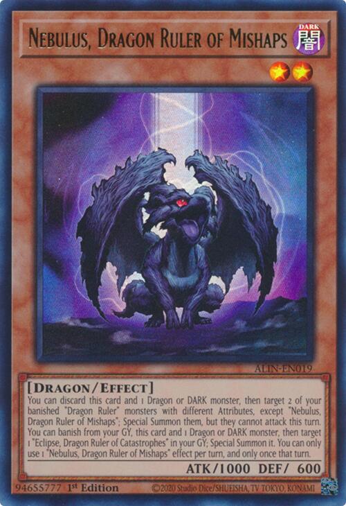 Nebulus, Dragon Ruler of Mishaps [ALIN-EN019] Ultra Rare | Fandemonia Ltd