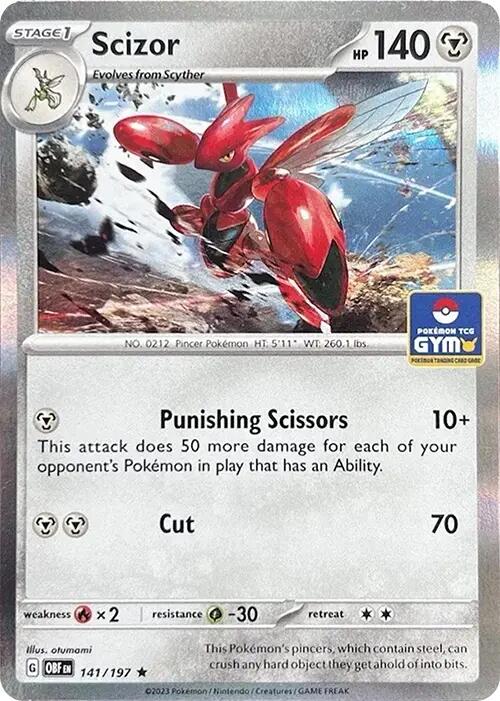 Scizor (141/197) (Pokemon Gym Promo) [Scarlet & Violet: Obsidian Flames] | Fandemonia Ltd