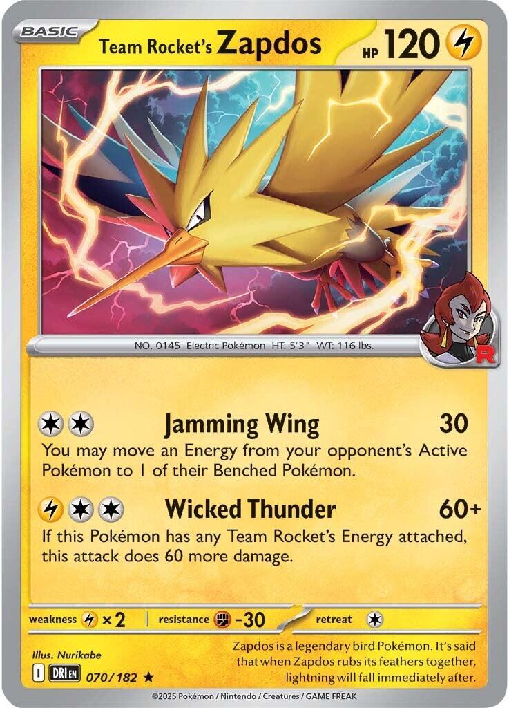 Team Rocket's Zapdos (070/182) [Scarlet & Violet: Destined Rivals] | Fandemonia Ltd