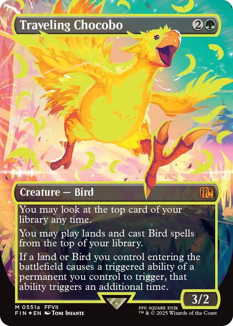 Traveling Chocobo (Borderless) (Neon Ink Yellow) [FINAL FANTASY] | Fandemonia Ltd