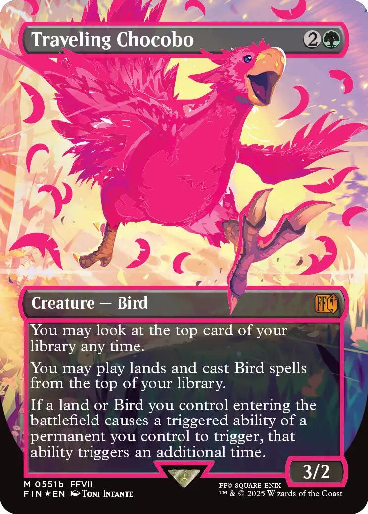 Traveling Chocobo (Borderless) (Neon Ink Pink) [FINAL FANTASY] | Fandemonia Ltd