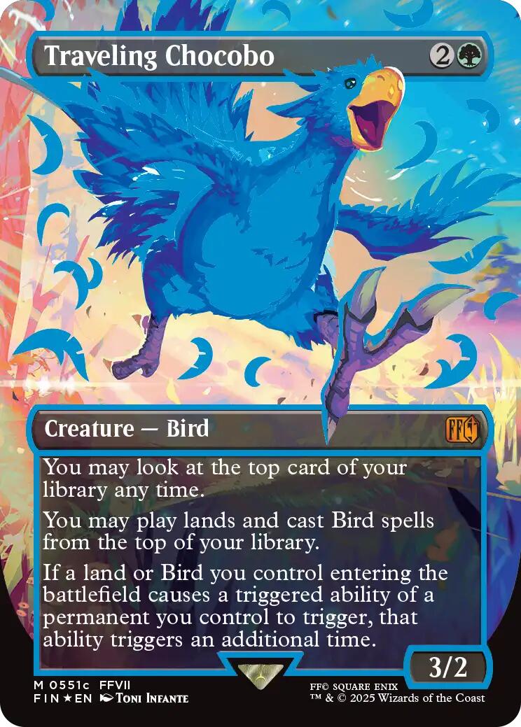 Traveling Chocobo (Borderless) (Neon Ink Blue) [FINAL FANTASY] | Fandemonia Ltd
