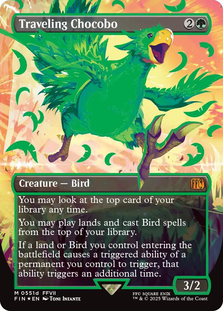 Traveling Chocobo (Borderless) (Neon Ink Green) [FINAL FANTASY] | Fandemonia Ltd