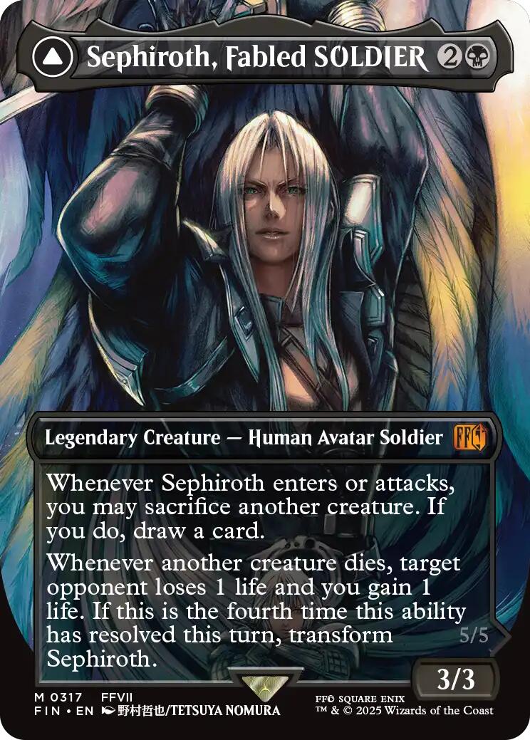 Sephiroth, Fabled SOLDIER // Sephiroth, One-Winged Angel (Borderless) (0317) [FINAL FANTASY] | Fandemonia Ltd