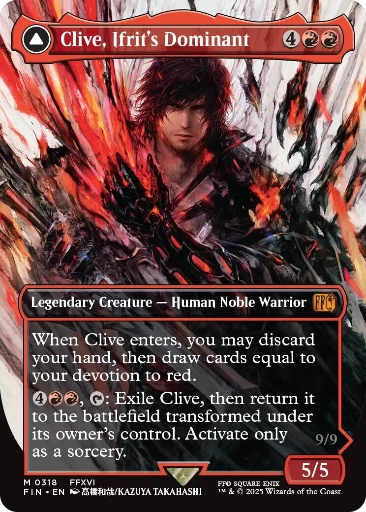 Clive, Ifrit's Dominant // Ifrit, Warden of Inferno (Borderless) (0318) [FINAL FANTASY] | Fandemonia Ltd