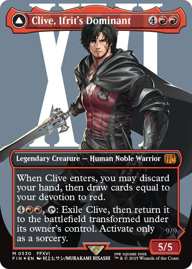 Clive, Ifrit's Dominant // Ifrit, Warden of Inferno (Borderless) (Surge Foil) [FINAL FANTASY] | Fandemonia Ltd