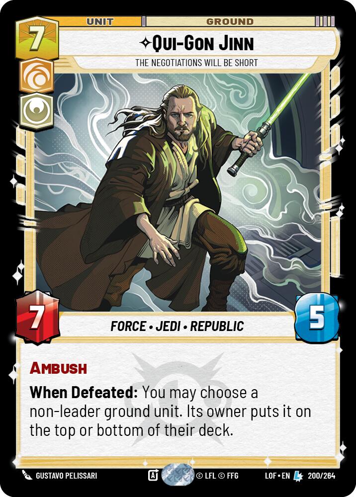 Qui-Gon Jinn - The Negotiations Will Be Short (200/264) (200/264) [Legends of the Force] | Fandemonia Ltd