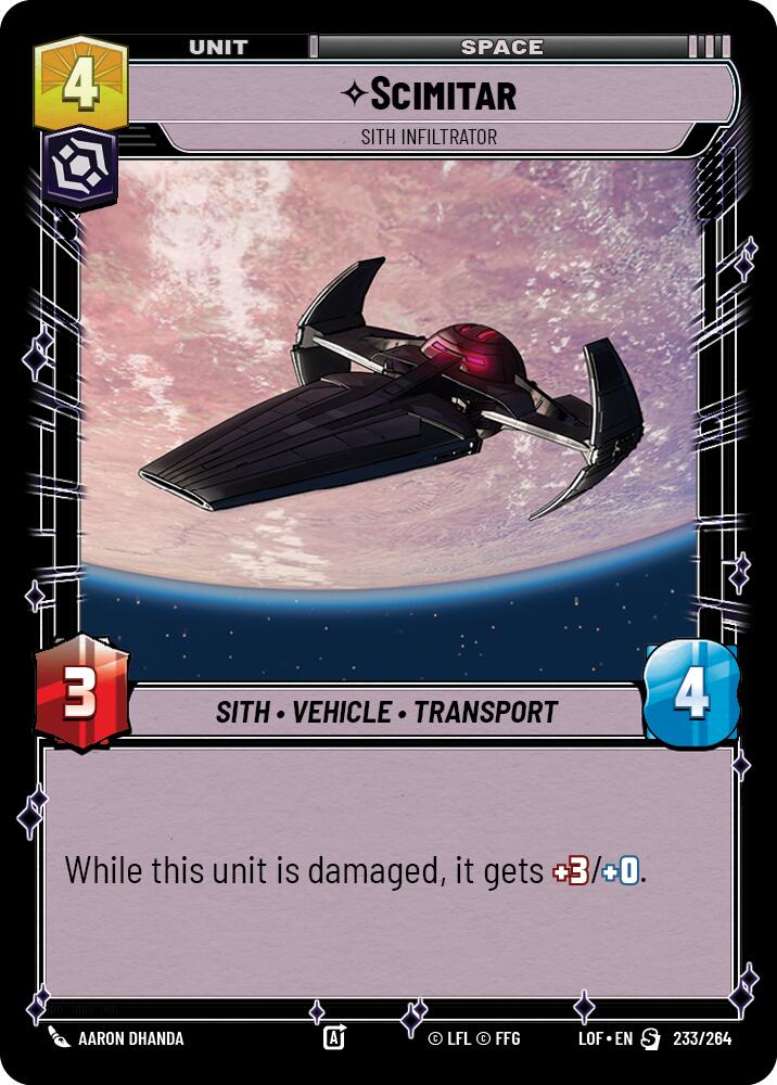 Scimitar - Sith Infiltrator (233/264) (233/264) [Legends of the Force] | Fandemonia Ltd