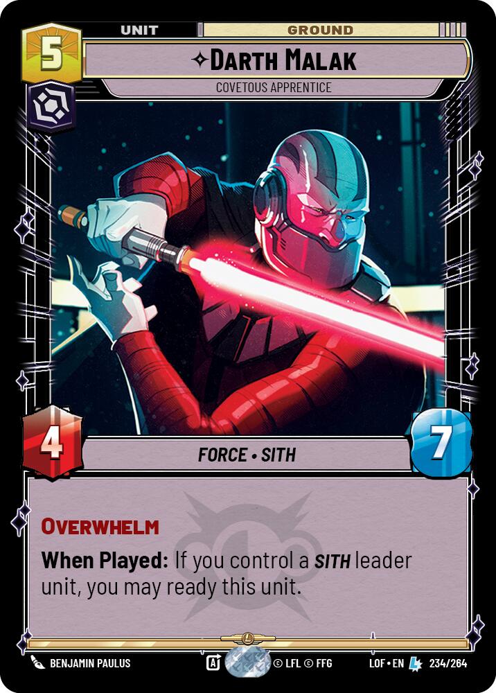 Darth Malak - Covetous Apprentice (234/264) (234/264) [Legends of the Force] | Fandemonia Ltd