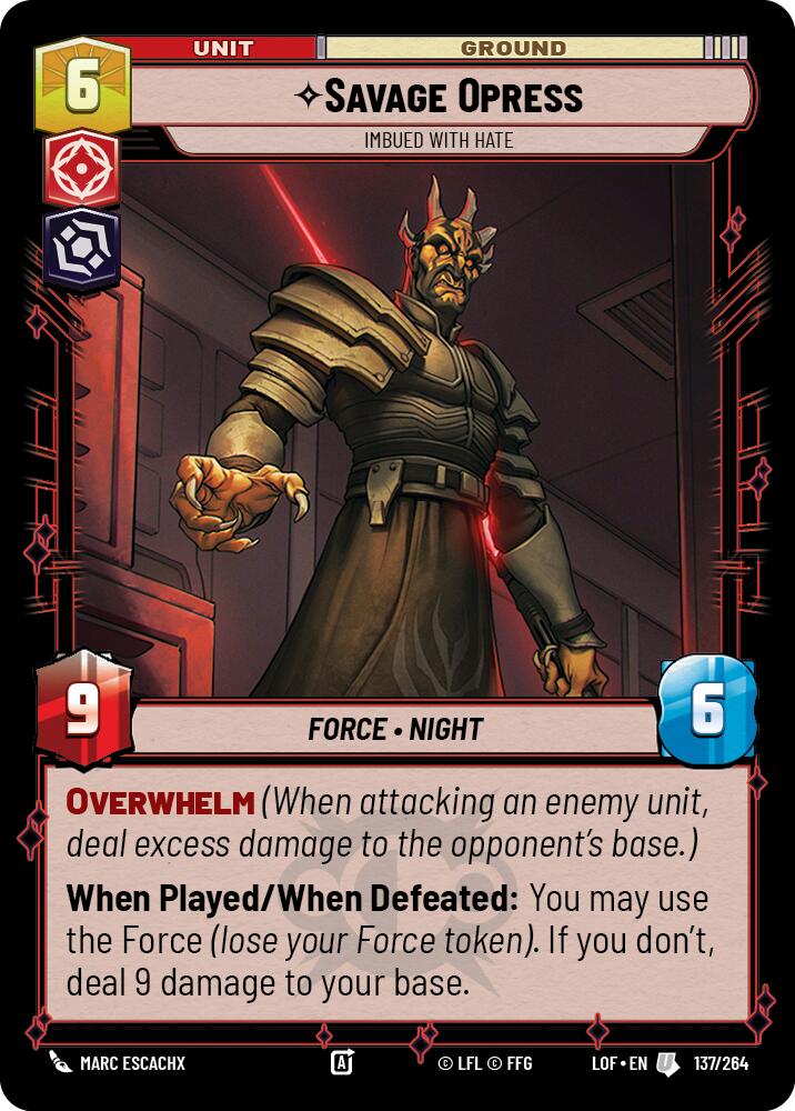 Savage Opress - Imbued With Hate (137/264) (137/264) [Legends of the Force] | Fandemonia Ltd