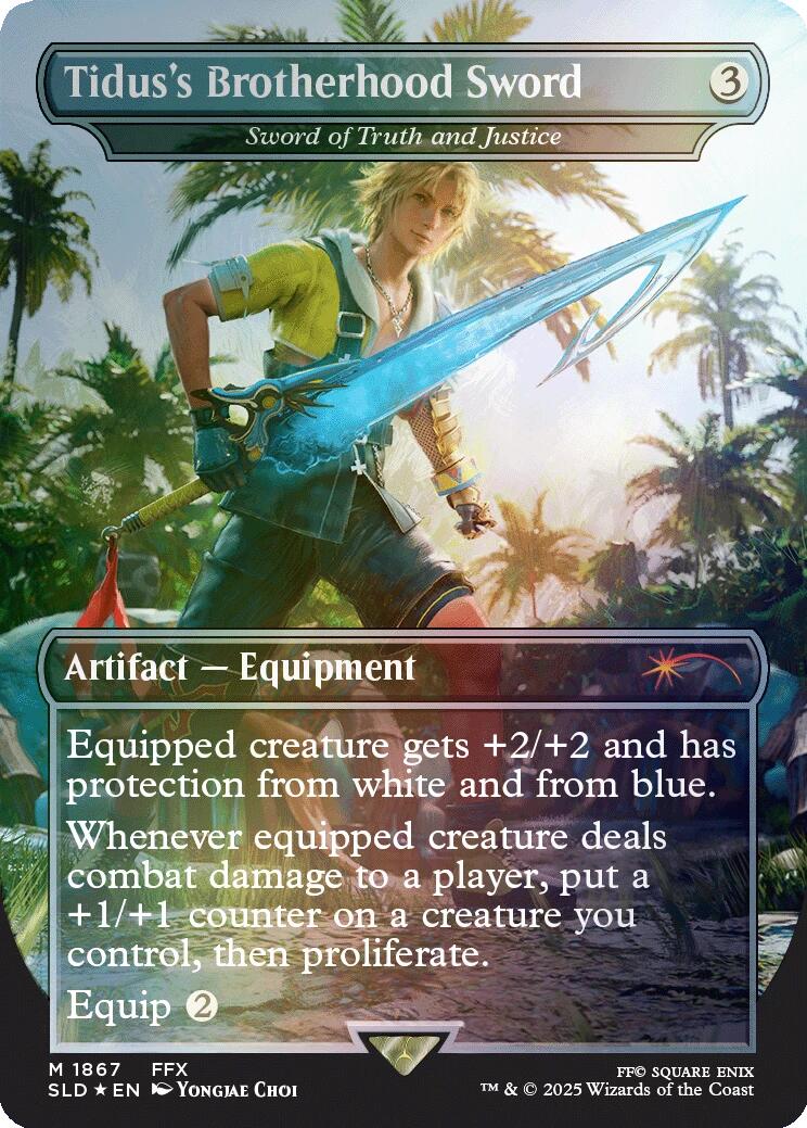 Tidus's Brotherhood Sword - Sword of Truth and Justice (Rainbow Foil) [Secret Lair Drop Series] | Fandemonia Ltd