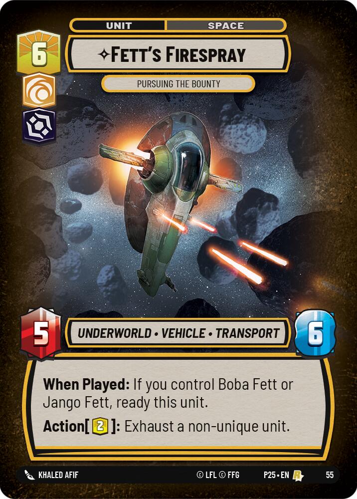 Fett's Firespray (55) - Pursuing the Bounty (55) [Store Showdown Promos] | Fandemonia Ltd