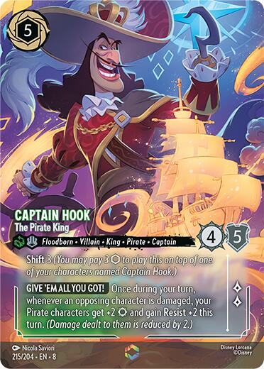 Captain Hook - The Pirate King (Enchanted) (215/204) [Reign of Jafar] | Fandemonia Ltd
