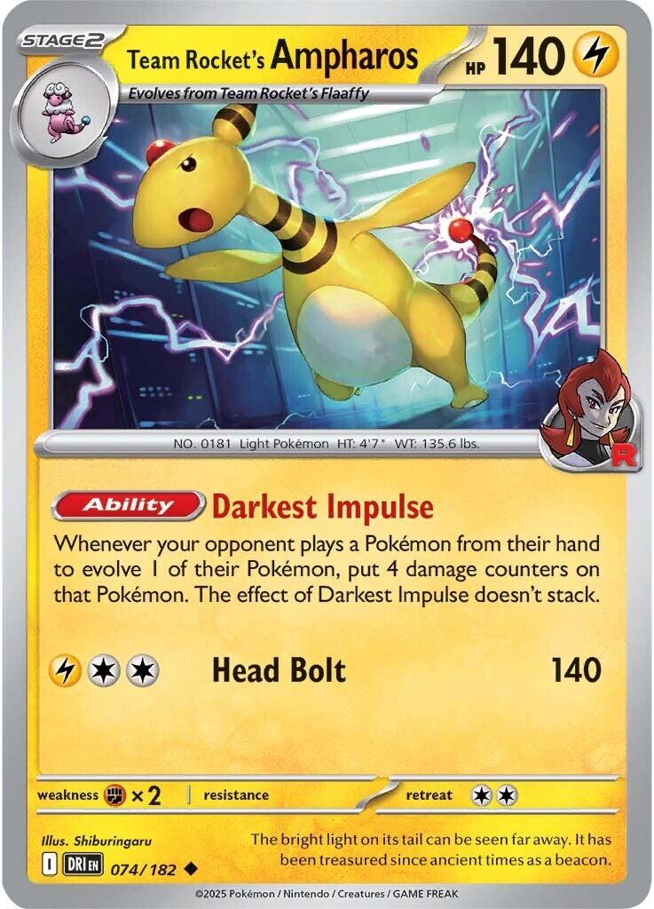 Team Rocket's Ampharos (074/182) [Scarlet & Violet: Destined Rivals] | Fandemonia Ltd