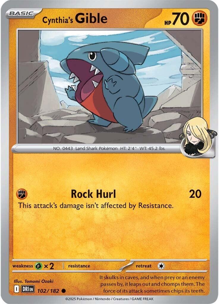 Cynthia's Gible (102/182) [Scarlet & Violet: Destined Rivals] | Fandemonia Ltd