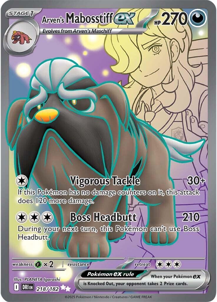 Arven's Mabosstiff ex (218/182) [Scarlet & Violet: Destined Rivals] | Fandemonia Ltd