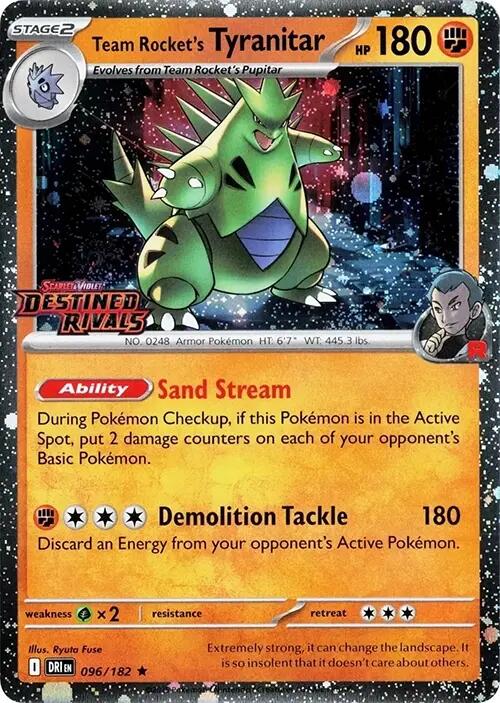 Team Rocket's Tyranitar (096/182) (Destined Rivals Stamp) [Scarlet & Violet: Destined Rivals] | Fandemonia Ltd