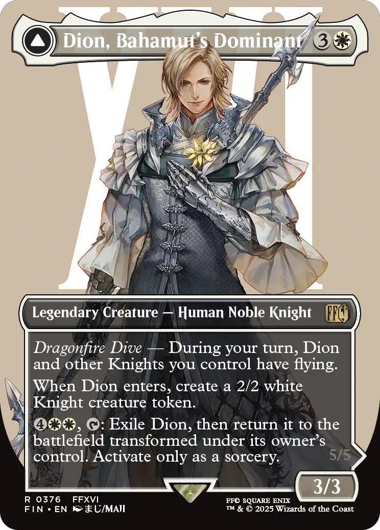 Dion, Bahamut's Dominant // Bahamut, Warden of Light (Borderless) [FINAL FANTASY] | Fandemonia Ltd