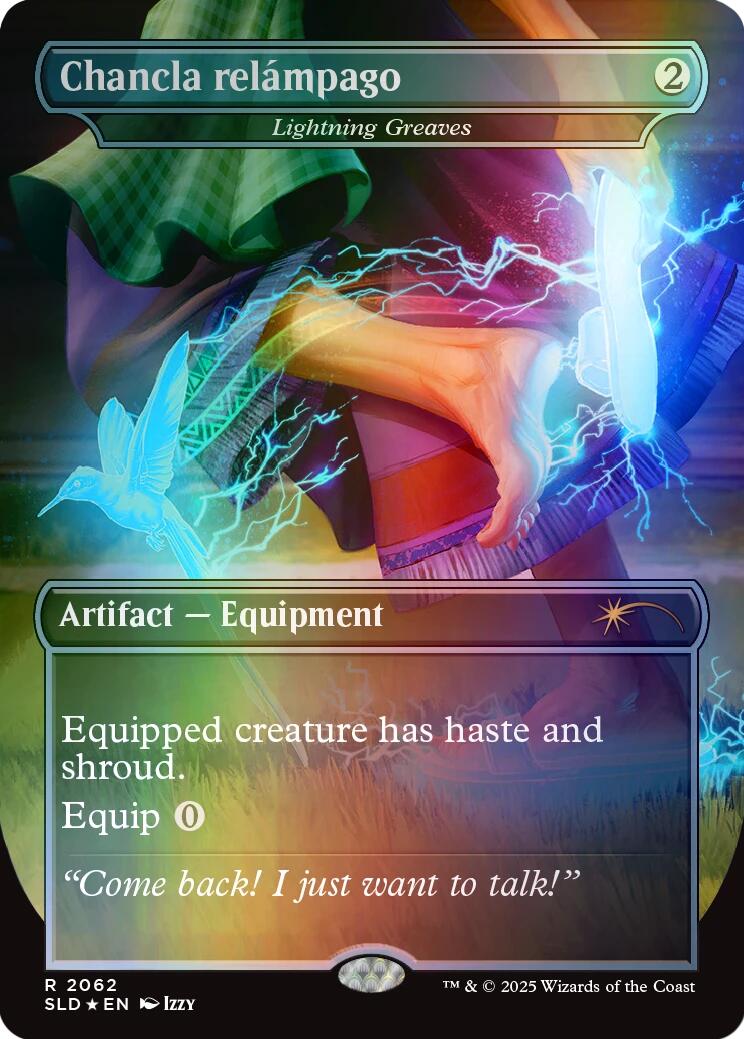 Chancla relampago - Lightning Greaves (Rainbow Foil) [Secret Lair Drop Series] | Fandemonia Ltd