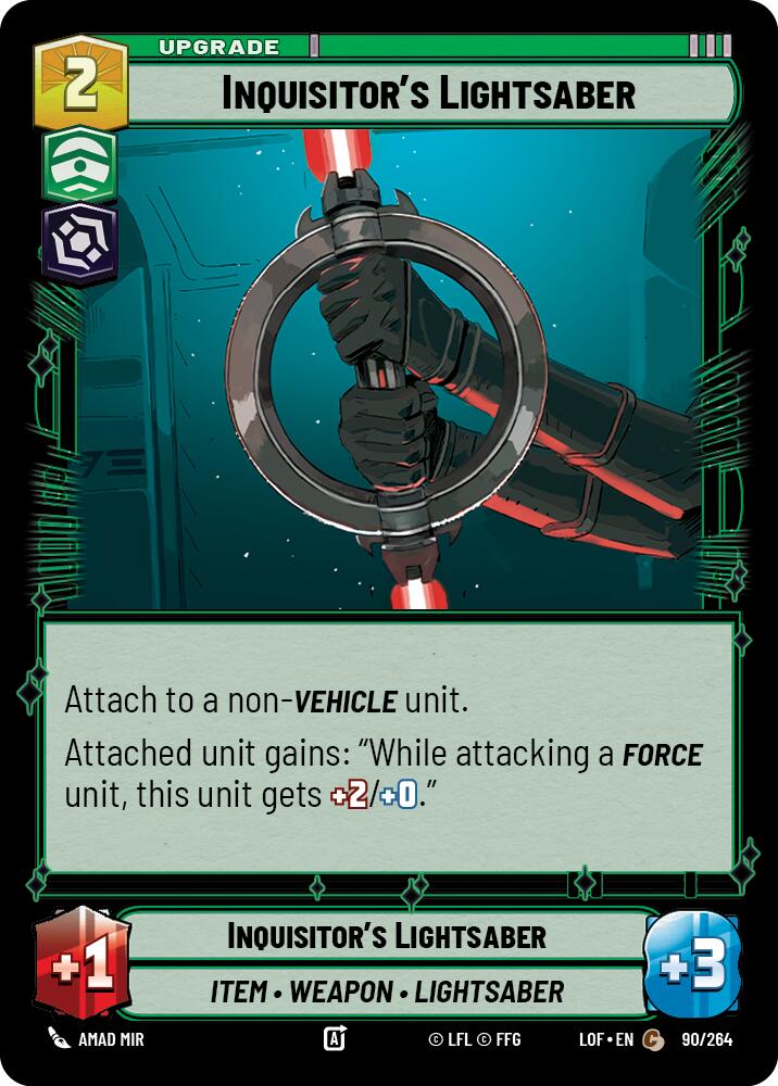 Inquisitor's Lightsaber (90/264) (90/264) [Legends of the Force] | Fandemonia Ltd