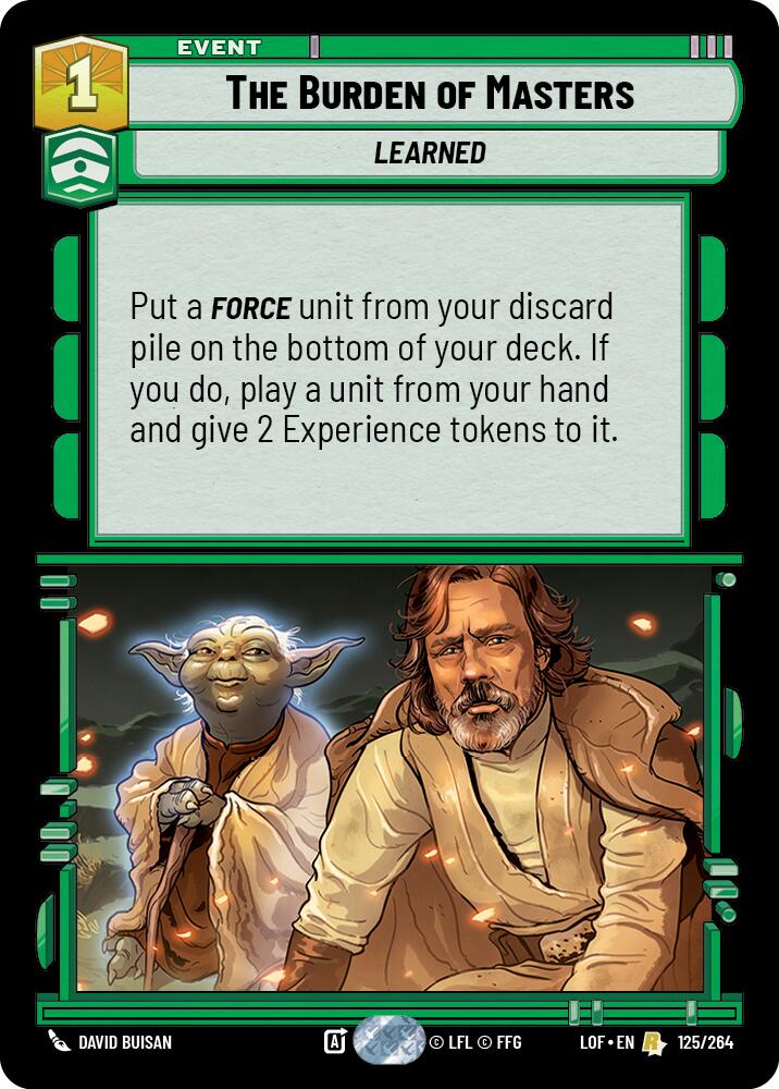 The Burden of Masters (125/264) (125/264) [Legends of the Force] | Fandemonia Ltd