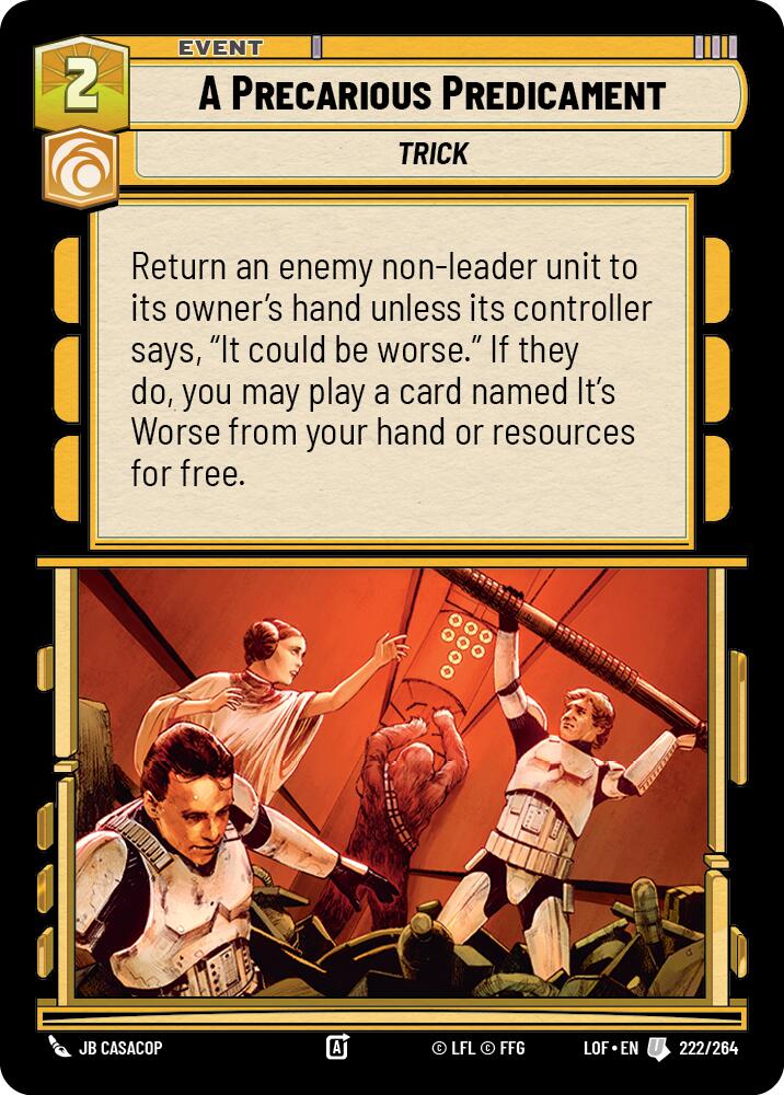 A Precarious Predicament (222/264) (222/264) [Legends of the Force] | Fandemonia Ltd