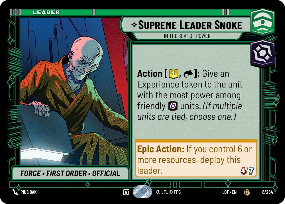 Supreme Leader Snoke - In the Seat of Power (006/264) (006/264) [Legends of the Force] | Fandemonia Ltd