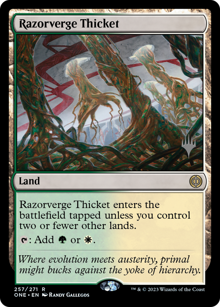 Razorverge Thicket (Promo Pack) [Phyrexia: All Will Be One Promos] | Fandemonia Ltd