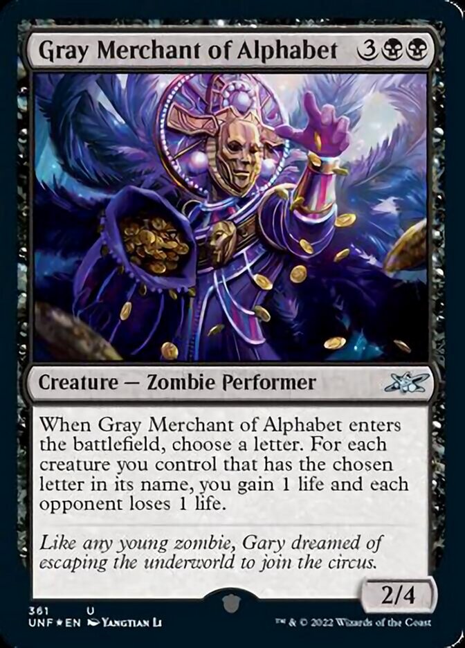 Gray Merchant of Alphabet (Galaxy Foil) [Unfinity] | Fandemonia Ltd