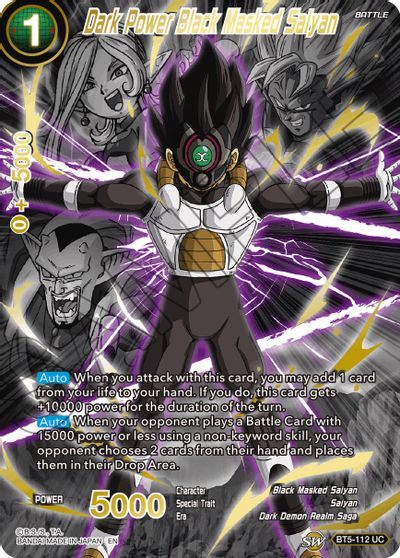Dark Power Black Masked Saiyan (Alternate Art) (BT5-112) [Special Anniversary Set 2021] | Fandemonia Ltd