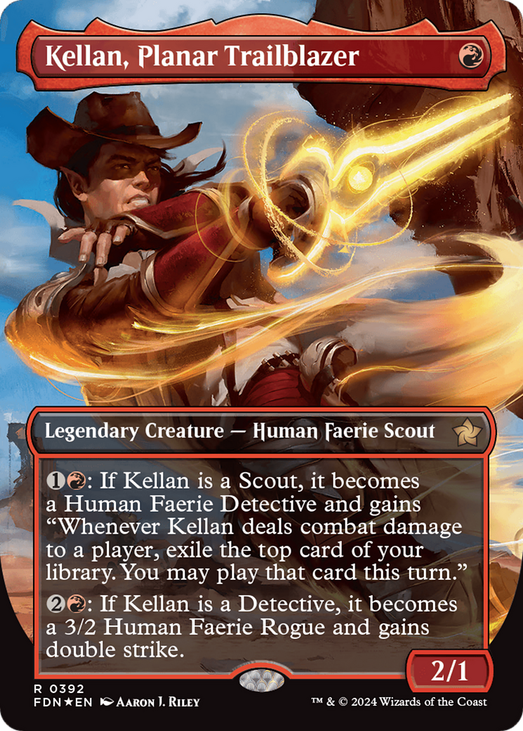 Kellan, Planar Trailblazer (Borderless) (Mana Foil) [Foundations] | Fandemonia Ltd