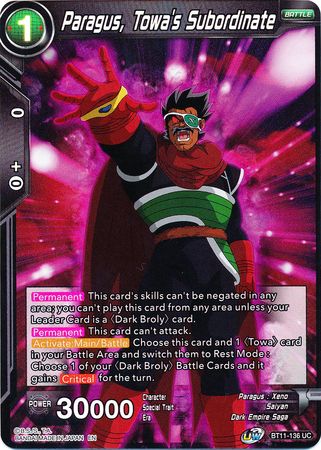 Paragus, Towa's Subordinate (BT11-136) [Vermilion Bloodline 2nd Edition] | Fandemonia Ltd