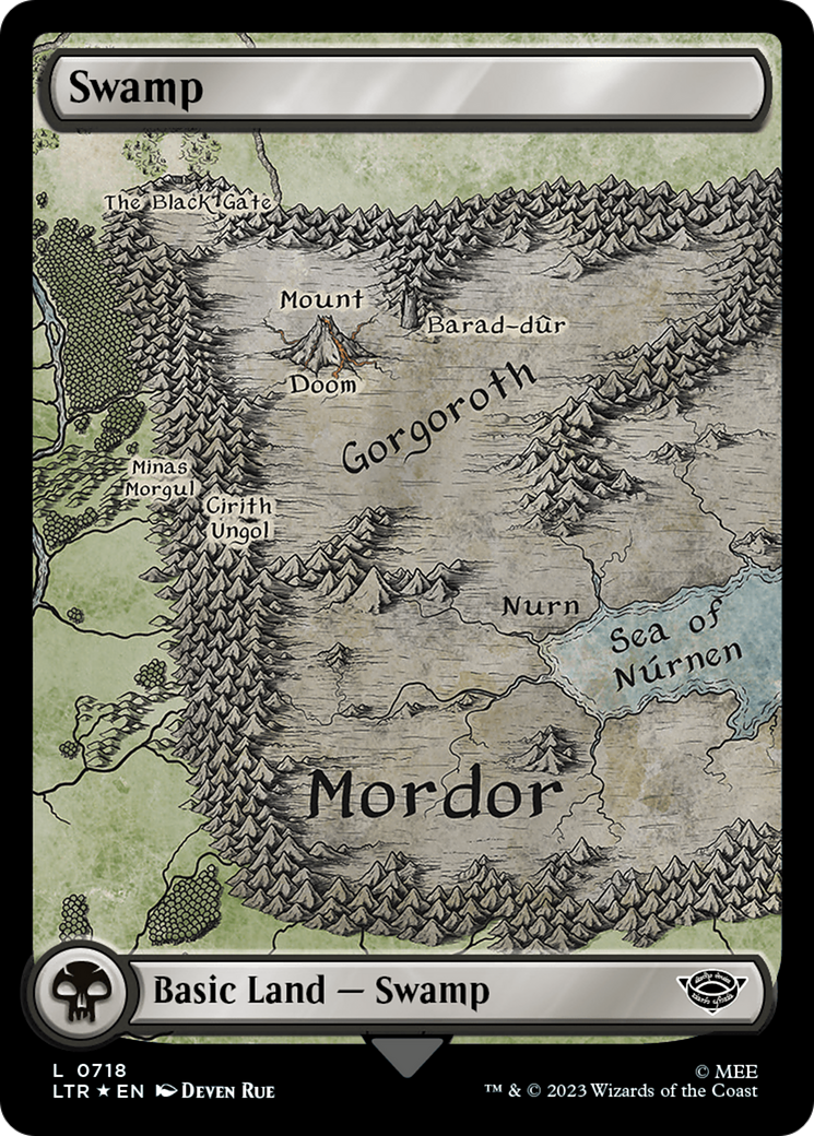 Swamp (0718) (Surge Foil) [The Lord of the Rings: Tales of Middle-Earth] | Fandemonia Ltd