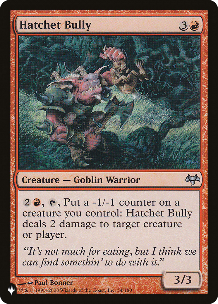 Hatchet Bully [The List] | Fandemonia Ltd