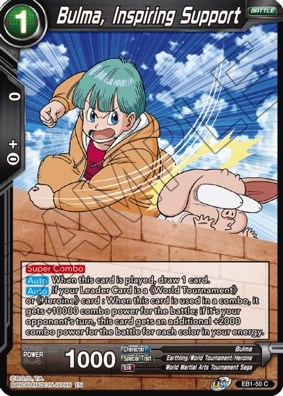 Bulma, Inspiring Support (EB1-50) [Battle Evolution Booster] | Fandemonia Ltd