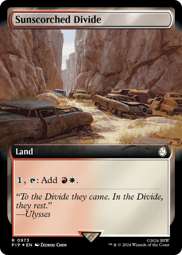 Sunscorched Divide (Extended Art) (Surge Foil) [Fallout] | Fandemonia Ltd