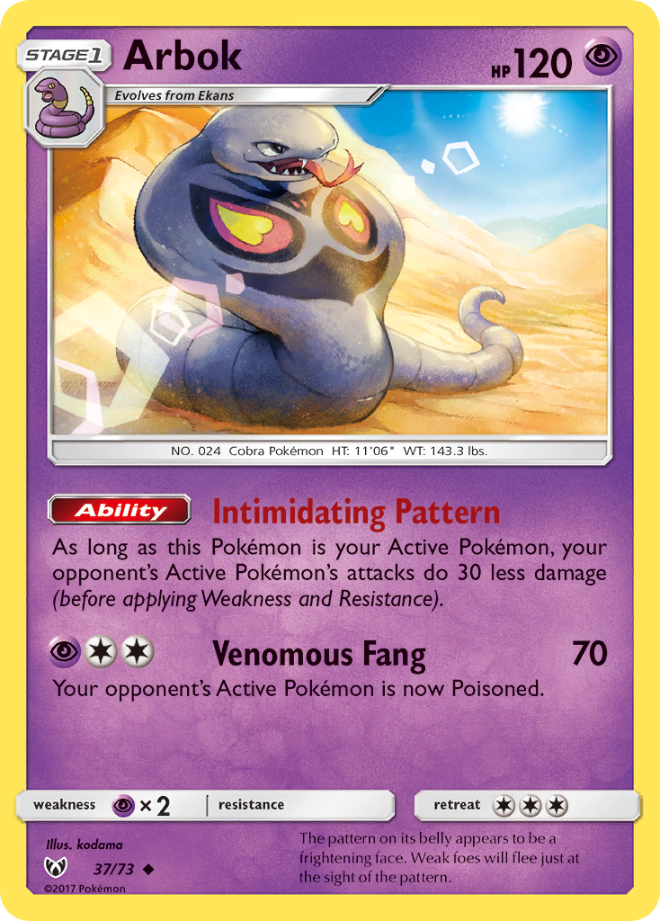 Arbok (37/73) [Sun & Moon: Shining Legends] | Fandemonia Ltd